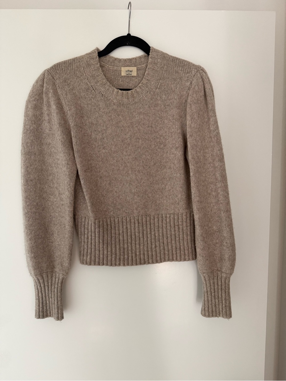Wilfred Pebble Crewneck Sweater with Puff Shoulders